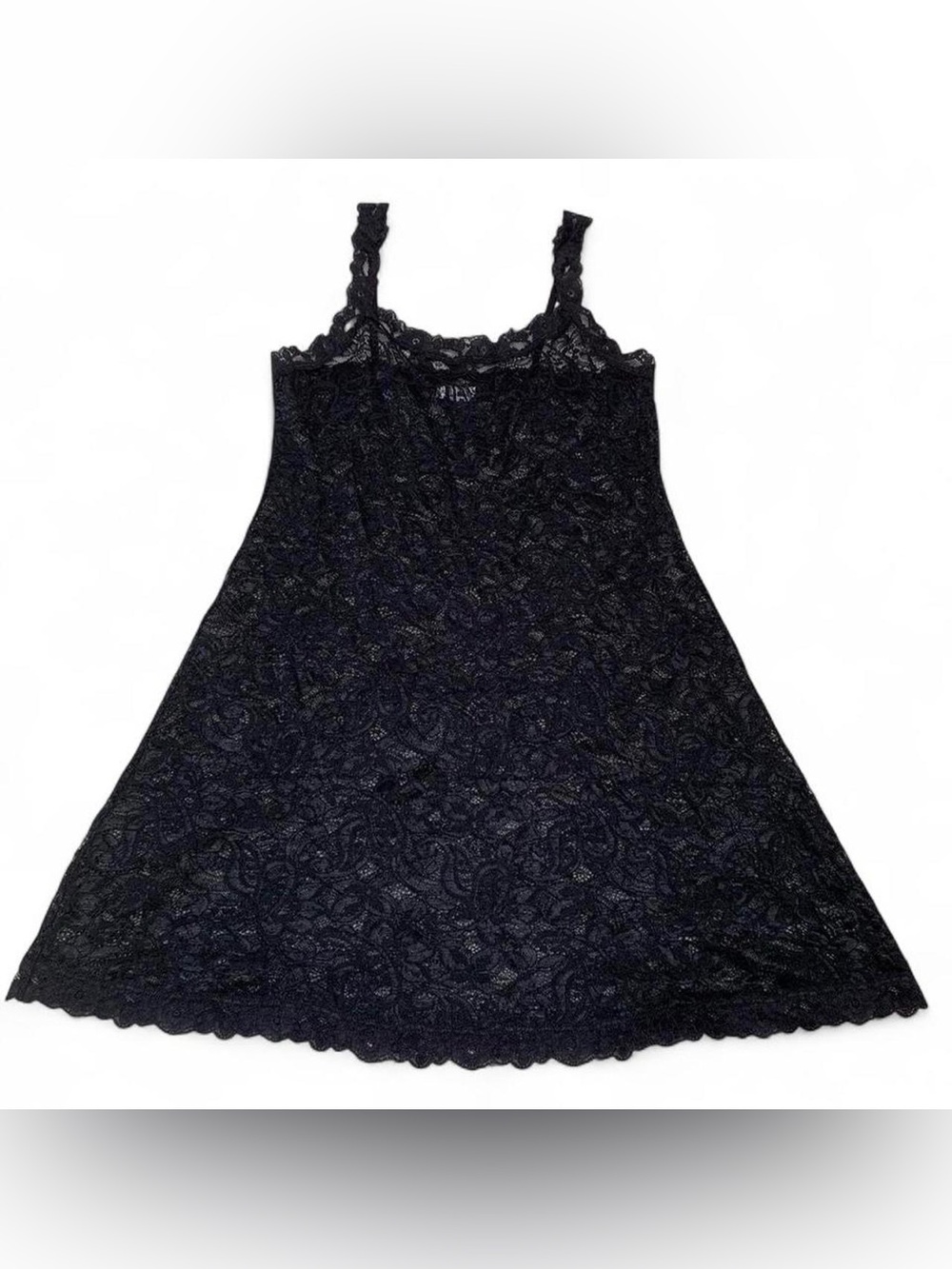 Vintage Arianne Black Full Lace Sheer Slip Mini Dress